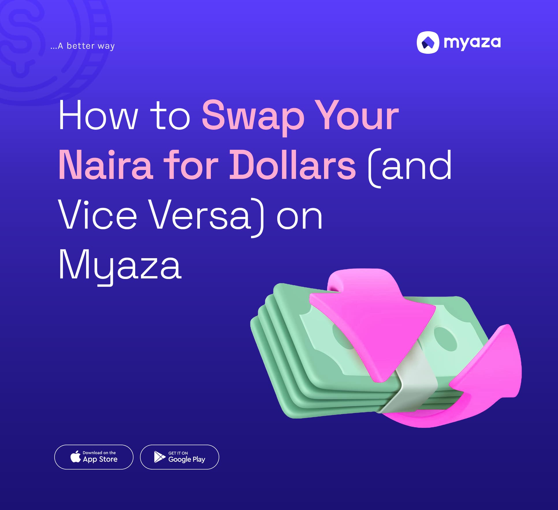 How to Swap Your Naira for Dollars (and Vice Versa) on Myaza